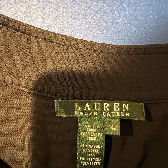 Lauren Ralph Lauren Women's Size 14W Black Feathered Lane Sleeveless Dress - Picture 4 of 5